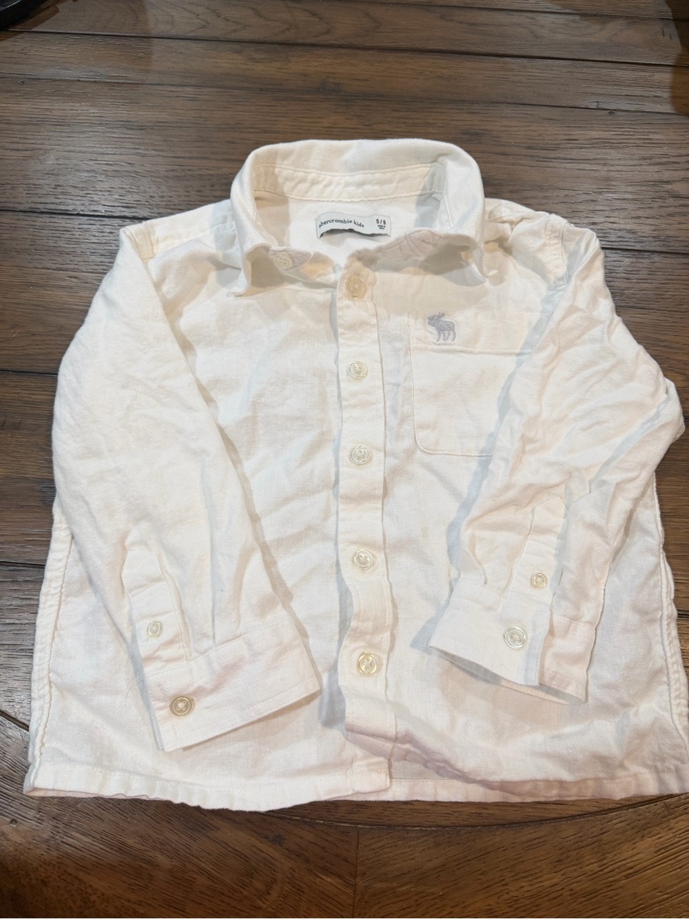 abercrombie kids White Button-Down Long Sleeve Shirt